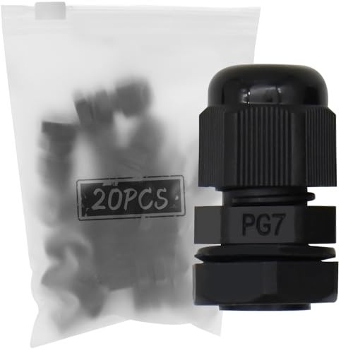 MAKERELE Cable Gland Plastic cable gland tool Nylon Waterproof IP68 Wire Glands Adjustable Locknut, with Gaskets MAKERELE