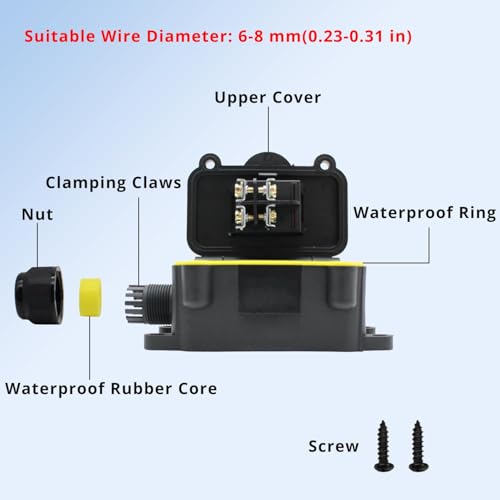 MAKERELE Inline Cord Switch AC 20A-125V 16A-250V Inline Power Switch Mountable Waterproof Electrical On Off Switch MAKERELE