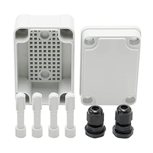 MAKERELE Outside Electrical Box Waterproof Grey IP67 Small Project ABS Plastic Case with 2 NPT Glands MAKERELE