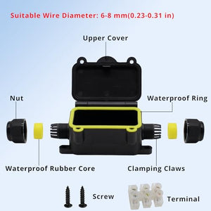 MAKERELE Mini Junction Box Outdoor Waterproof IP68 Underground Electrical Junction Box Maximum Inner Diameter 8mm MAKERELE