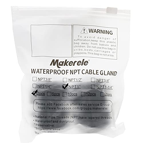 MAKERELE Plastic Waterproof Adjustable NPT Cable Connectors Kit Cable Glands Nylon Joints With Gaskets MAKERELE