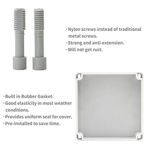 MAKERELE Outside Electrical Box Waterproof Grey IP67 Small Project ABS Plastic Case with 2 NPT Glands MAKERELE