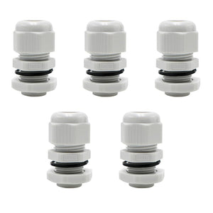 MAKERELE white NPT cable glands, 3/8 inch, 5-pack