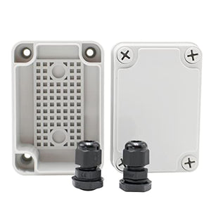 MAKERELE Outside Electrical Box Waterproof Grey IP67 Small Project ABS Plastic Case with 2 NPT Glands MAKERELE