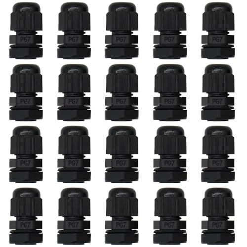 MAKERELE Cable Gland Plastic cable gland tool Nylon Waterproof IP68 Wire Glands Adjustable Locknut, with Gaskets MAKERELE