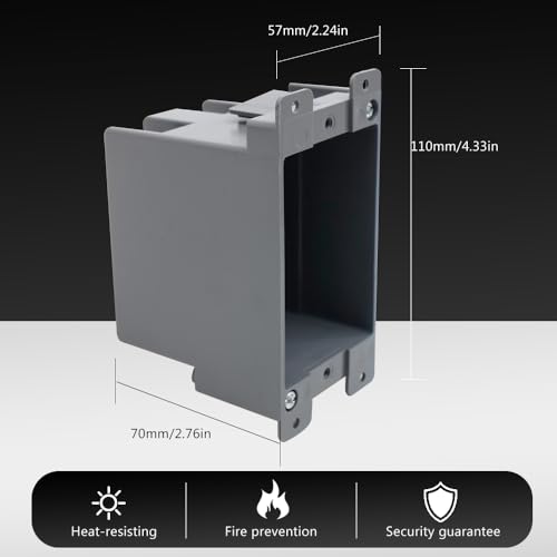 MAKERELE Old Work Electrical Outlet Box, Plastic Junction Box, for Home Improvement,for Switches,ETL Listed and 2 Hours Fire Protection MAKERELE