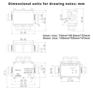 MAKERELE Outdoor Open Splice Boxes IP68 4 Way Underground Waterproof Electrical Splice Box MAKERELE