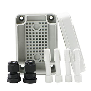MAKERELE Outside Electrical Box Waterproof Grey IP67 Small Project ABS Plastic Case with 2 NPT Glands MAKERELE
