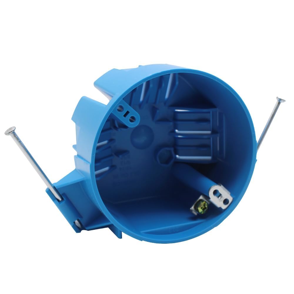 MAKERELE blue 20 cu. in. round nail-on electrical box