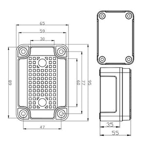 MAKERELE Outside Electrical Box Waterproof Grey IP67 Small Project ABS Plastic Case with 2 NPT Glands MAKERELE