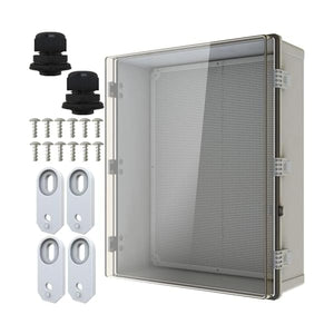 MAKERELE MTYBOX605022 transparent IP67 junction box 23.6 x 19.7 x 8.7 in with plastic latches