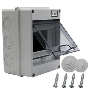 MAKERELE IP65 Waterproof Distribution Protection Box, ABS Plastic Transparent Cover, Outdoor Distribution Box for Indoor Wall Circuit Breaker MKHT-Way Series Makerele