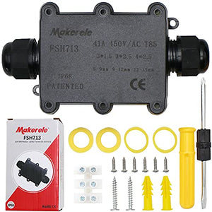 Waterproof IP68 External Junction Box, Outdoor External Electric Power Cord Boxes Electrical Junction Box MAKERELE