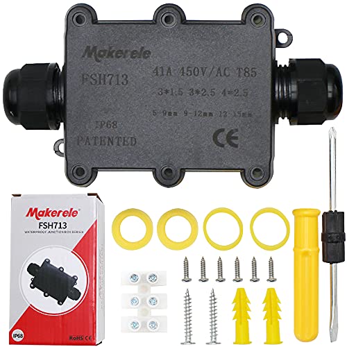 Waterproof IP68 External Junction Box, Outdoor External Electric Power Cord Boxes Electrical Junction Box MAKERELE