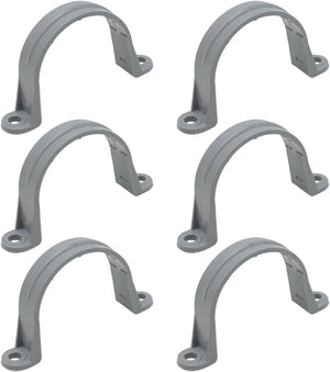 MAKERELE 2 inch PVC two-hole conduit straps, 6-pack