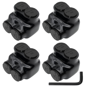 MAKERELE single-sided insulated multi-tap connector with 5/16 in. hex key, 2-port, 6 AWG-250 kcmil, 4-pack