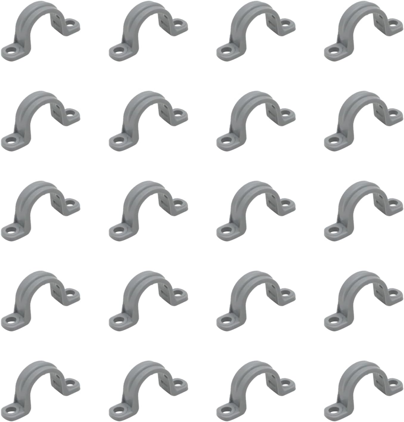 MAKERELE 1/2 inch PVC two-hole conduit straps, 20-pack