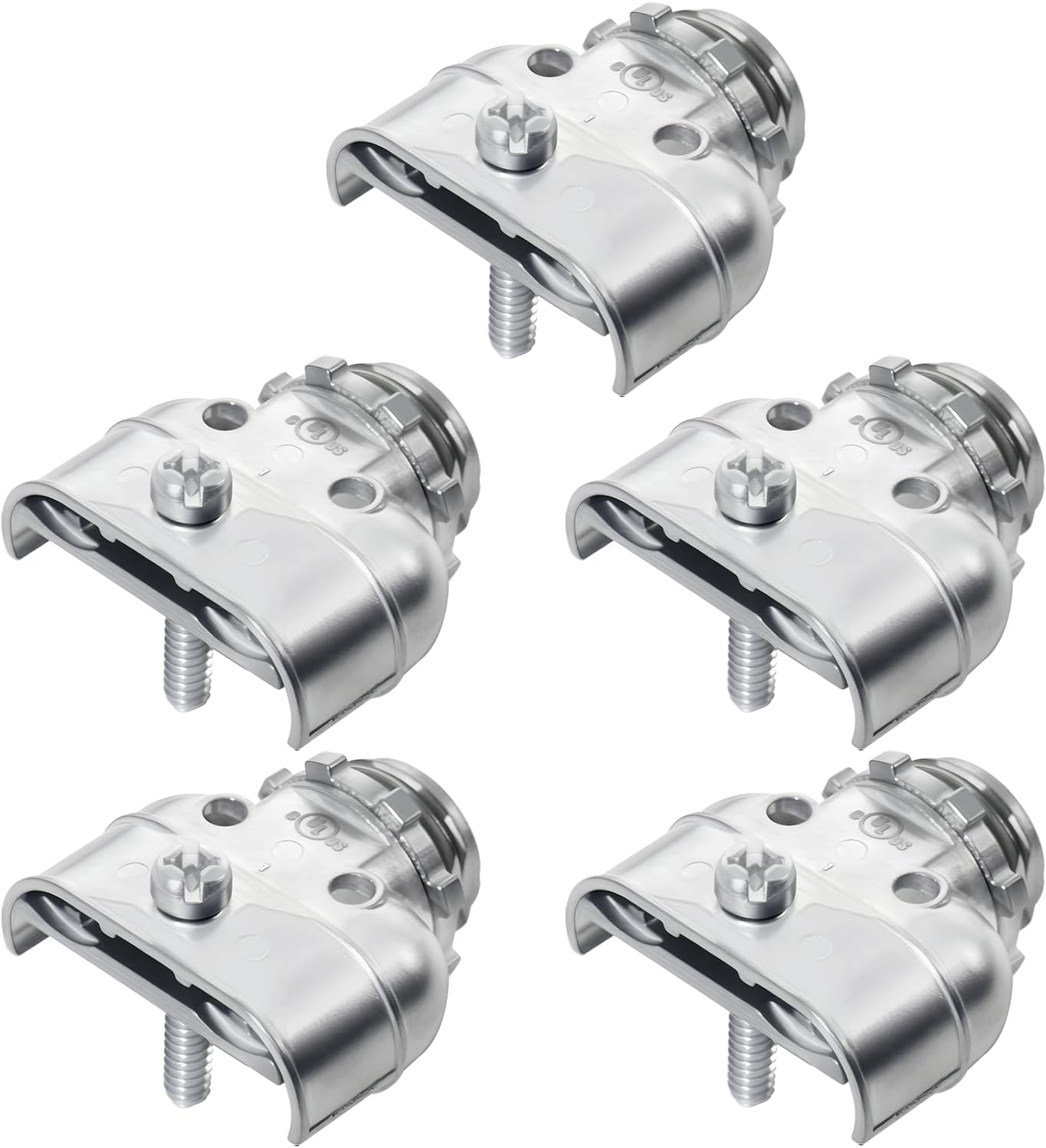 MAKERELE 3/8 inch flexible metal conduit duplex connectors, zinc die cast, 5-pack
