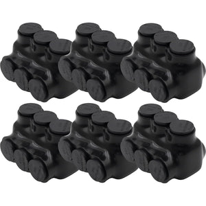 MAKERELE single-sided insulated multi-tap connector, 250 MCM-6 AWG, 3-port, 6-pack
