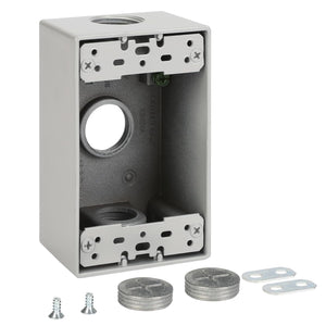 MAKERELE single-gang metal electrical box with 3/4 in threaded entries, 1-Pack