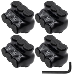 MAKERELE single-sided insulated multi-tap connector with 3/16 in. hex key, 3-port, 1/0-14 AWG, 4-pack