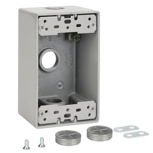 MAKERELE single-gang metal electrical box with 1/2 in threaded entries, 1-Pack