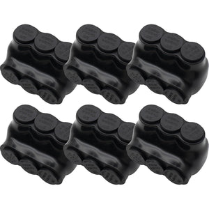 MAKERELE single-sided insulated multi-tap connector, 2/0-6 AWG, 3-port, 6-pack