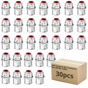 MAKERELE 3/8 inch MC AC cable connectors 30-pack MCC-3-8-30PC