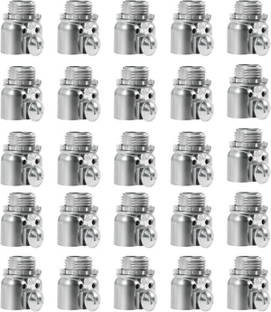 MAKERELE 3/8 inch zinc die-cast flexible metal conduit duplex connectors, screw type, 25-pack