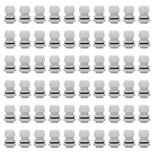 MAKERELE grey NPT 1/2 inch nylon cable glands, 50-pack
