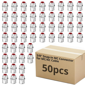 MAKERELE 3/8 inch MC AC cable connectors 50-pack MCC-3-8-50PC