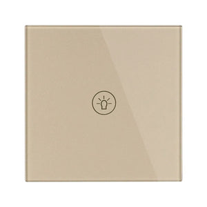 MAKERELE single-gang glass panel touch wall switch in gold
