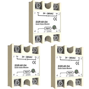 MAKERELE YM series solid state relay module 60A-DA, 3-pack