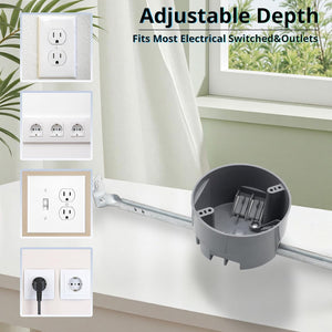 MAKERELE gray 20 cu. in. adjustable round ceiling electrical box application