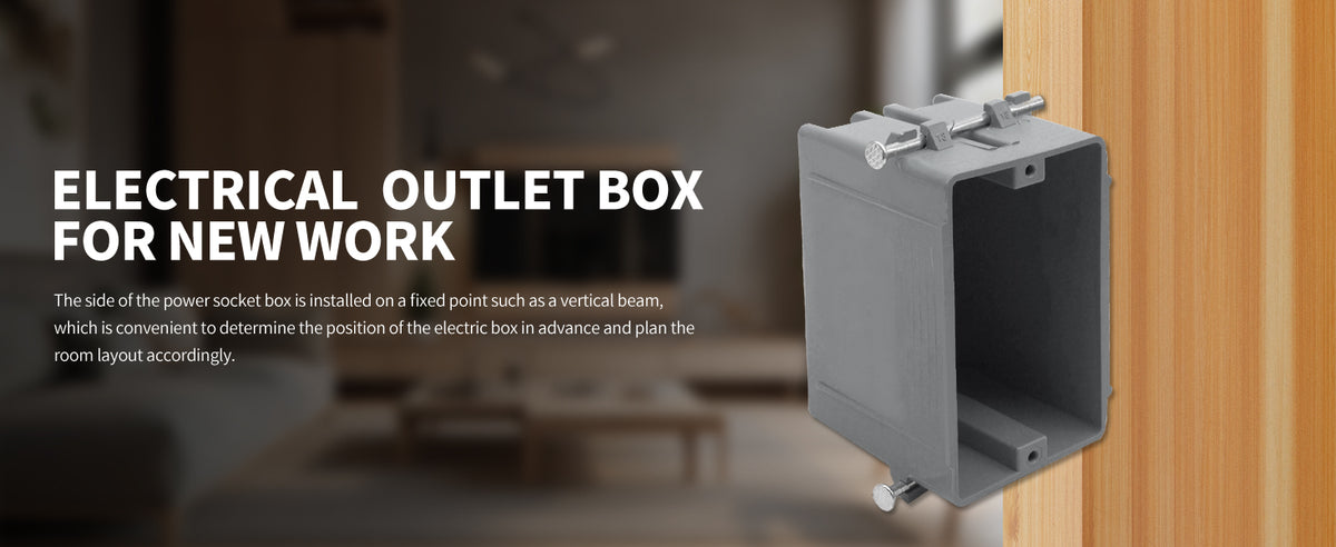 MAKERELE grey 1-gang 18 cu. in. nail-on electrical box application