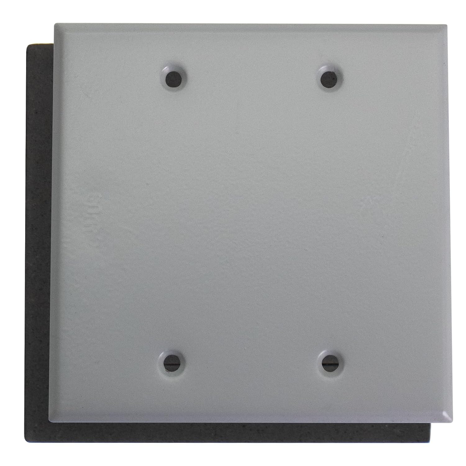 MAKERELE gray 2-gang weatherproof metallic blank device cover