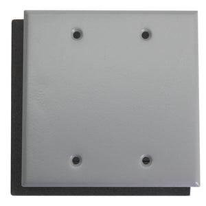 MAKERELE gray 2-gang weatherproof metallic blank device cover