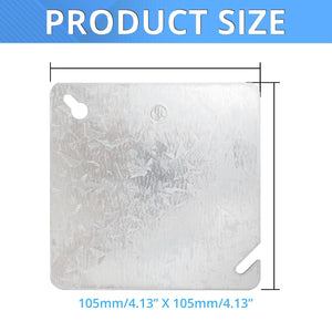4-inch square flat blank metal cover dimensions