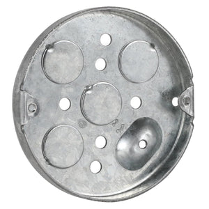MAKERELE 4-inch round galvanized steel shallow electrical box, 1-pack