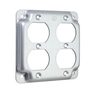 MAKERELE 4 inch square raised double duplex receptacle cover 1 pack