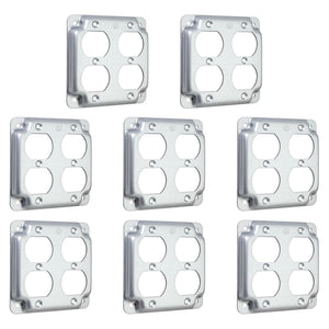 MAKERELE 4 inch square raised double duplex receptacle covers 8 pack