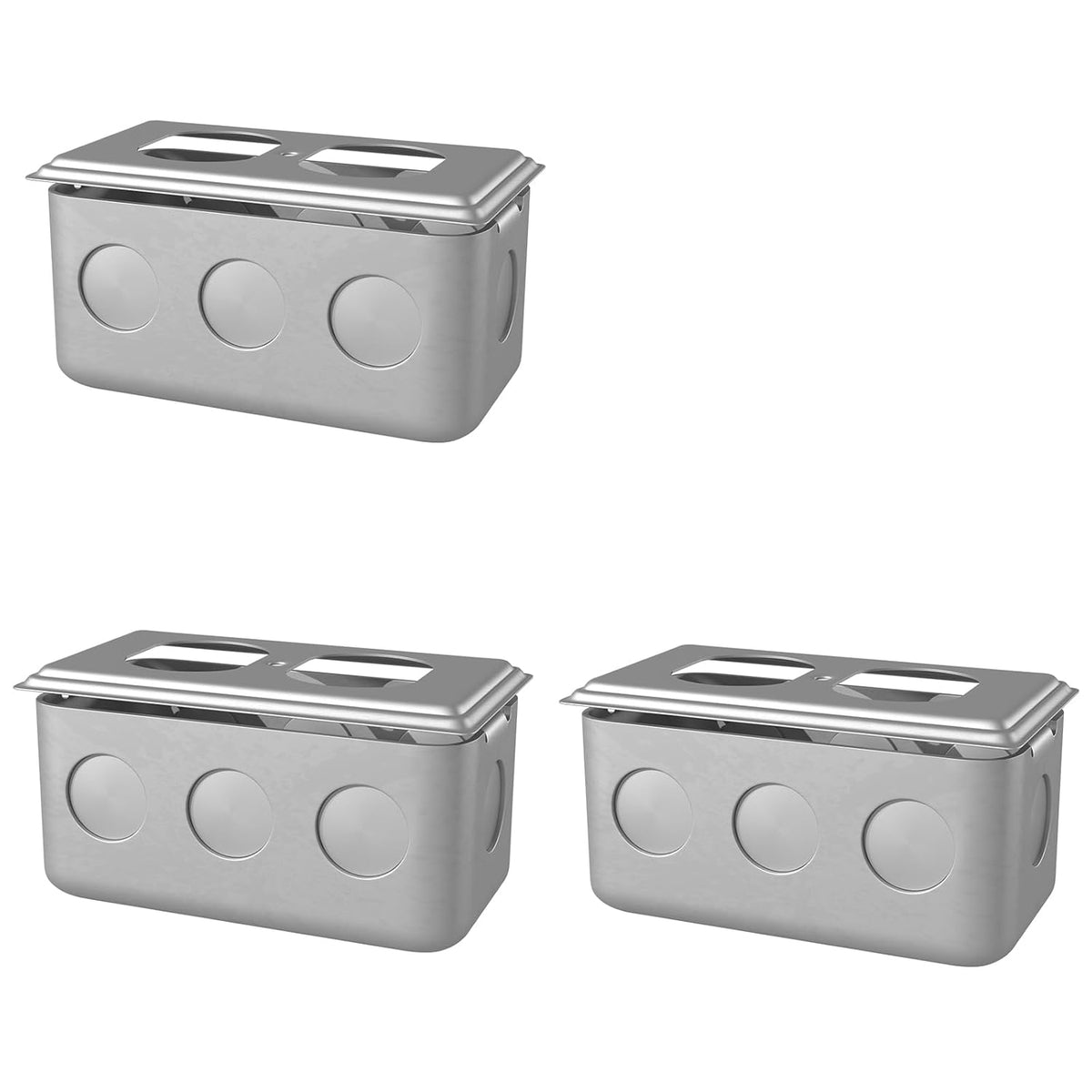 MAKERELE 4 x 2 inch metal electrical handy boxes with covers, 3 pack