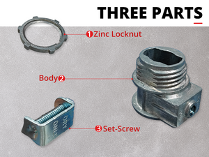 Parts of a 3/8 inch FMC saddle connector
