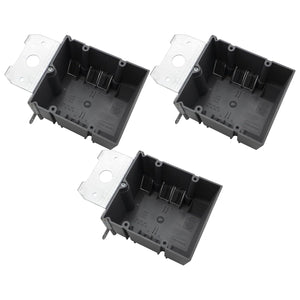 MAKERELE gray adjustable electrical outlet box, 2-Gang, 34 cu. in., 3-Pack