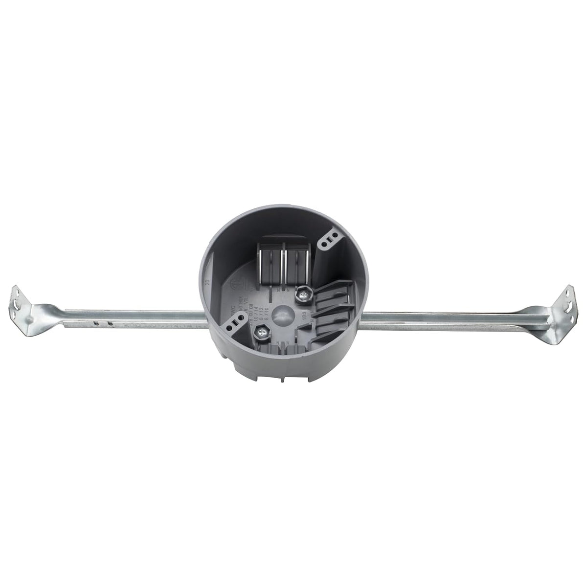 MAKERELE gray adjustable round ceiling electrical outlet box, 20 cu. in., 1-Pack