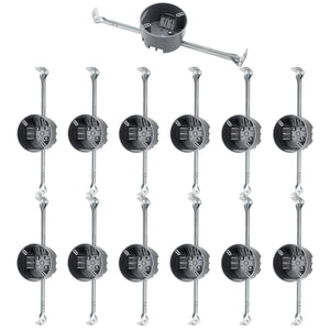 MAKERELE gray adjustable round ceiling electrical outlet box, 20 cu. in., 12-Pack