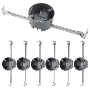 MAKERELE gray adjustable round ceiling electrical outlet box, 20 cu. in., 6-Pack