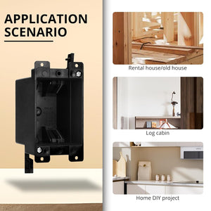 Black 1-gang old work electrical box application examples