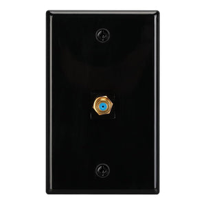 MAKERELE black glossy single-port coaxial wall plate