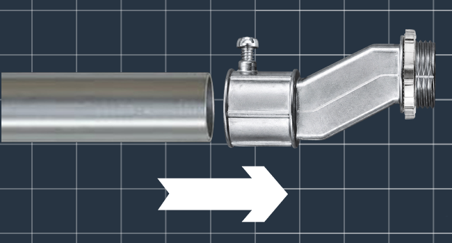 MAKERELE 1/2 inch EMT offset connector application
